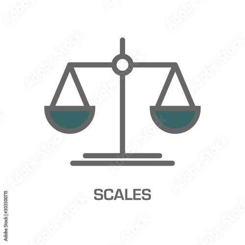 Scales of Juustice Icon, Law Scale Icon Vector Illustration Eps10