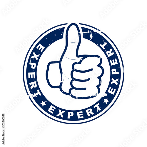 Expert advice rubber vector stamp