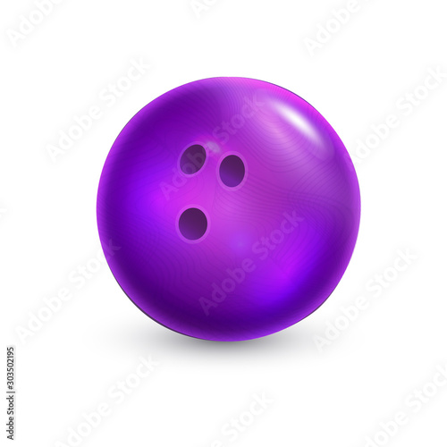 Bowling ball. Isolated on a white background. Vector illustration