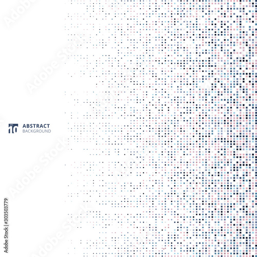 Abstract technology concept big data futuristic fading square pixel pattern on white background and texture.