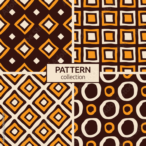 Set of four abstract seamle...