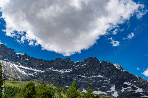 Nice day on Matterhorn surroundings, italian Alps.