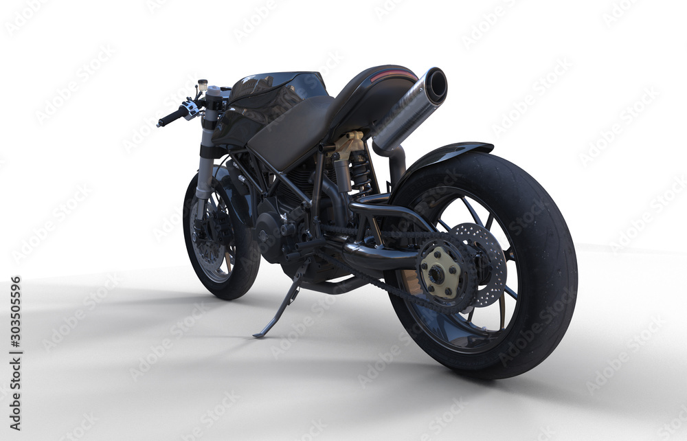 Motorbike custom isolated on white background with shadow Motorbike custom isolated on white background with shadow