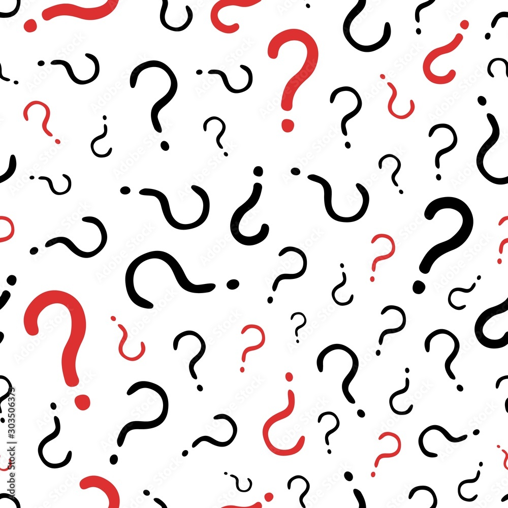 Question marks seamless pattern. Vector doodle question marks background Question marks seamless pattern. Vector doodle question marks background