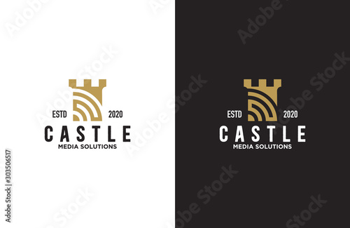 Amazing castle logo design illustration 