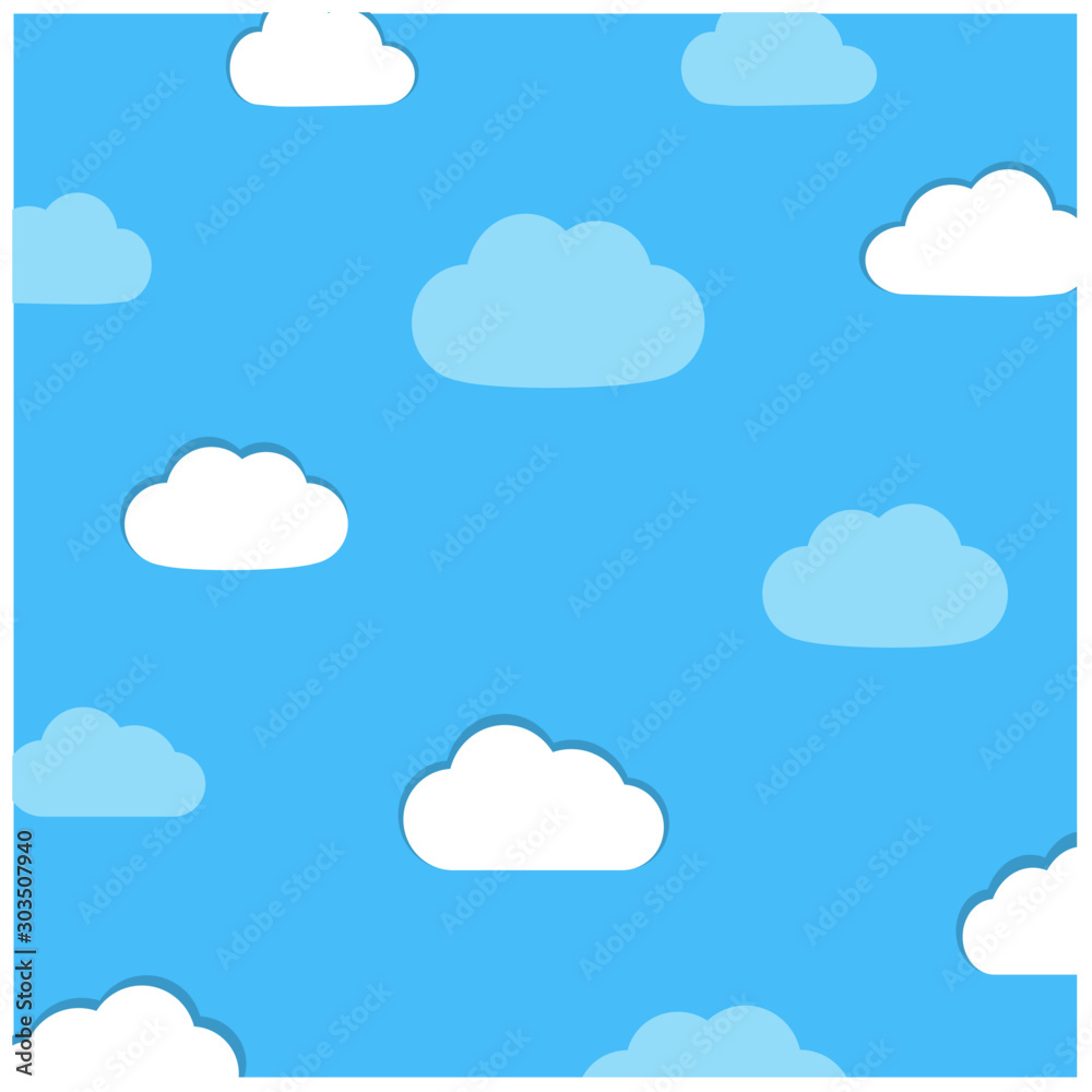 Vector sky background with clouds