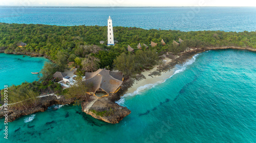 aerial view of the chumbe island coral park, Zanzibar photo