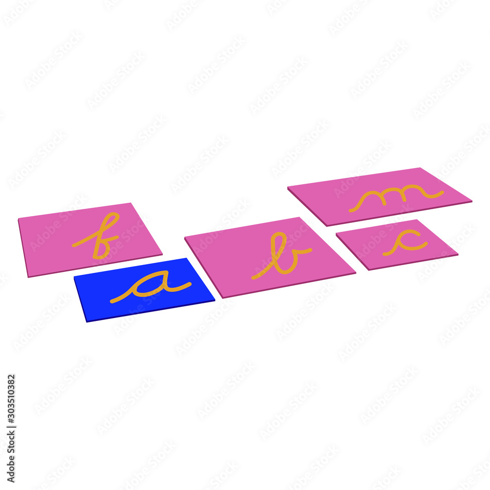 Sandpaper letters alphabet cardboards pink and blue for schools