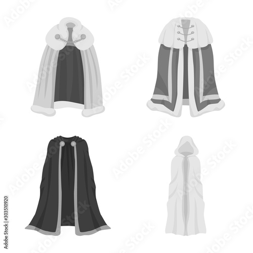 Isolated object of textile and cloth symbol. Collection of textile and clothing vector icon for stock.