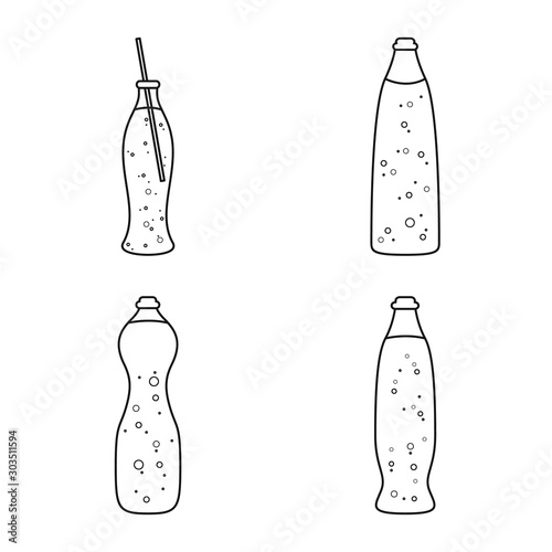 Isolated object of drink and beverage symbol. Collection of drink and refreshing stock symbol for web.