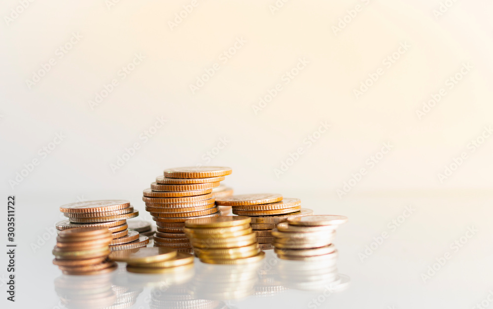 Money Coins stacked on each other in different positions. Money Coins stacked on each other in different positions.