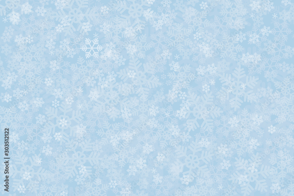 blue background with snowflakes for New Year and Christmas