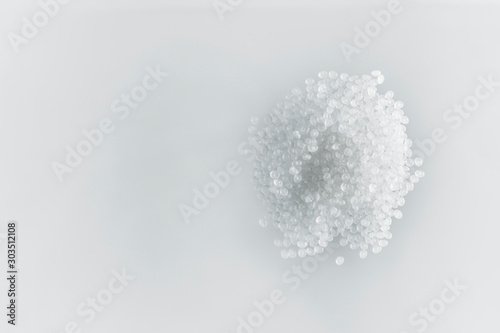 Close-up of plastic polymer granules