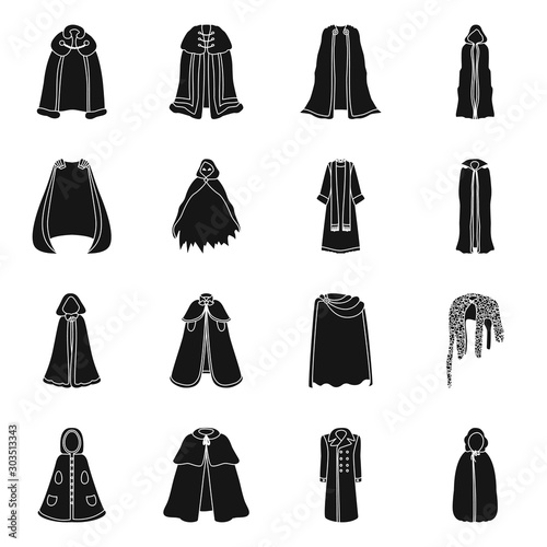 Vector design of fabric and garment icon. Collection of fabric and clothes stock symbol for web.