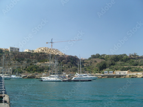 Malta La Valletta marina with boats