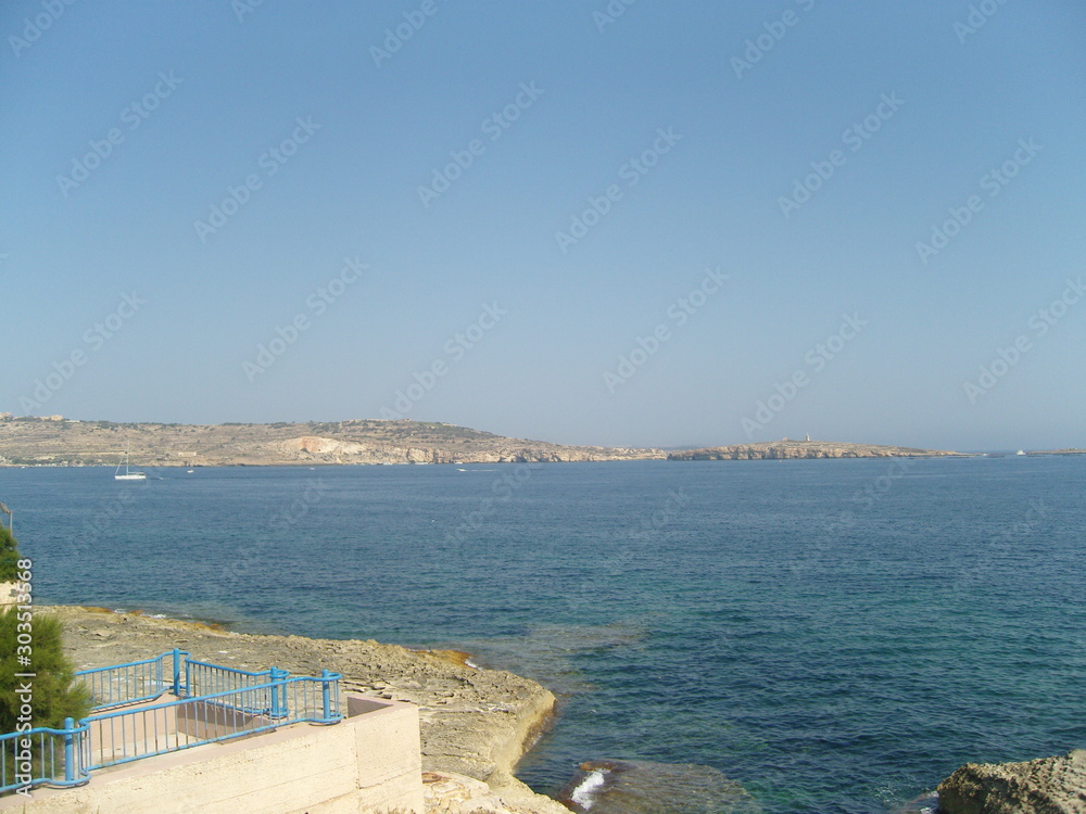 Malta coastal area seen from the sea