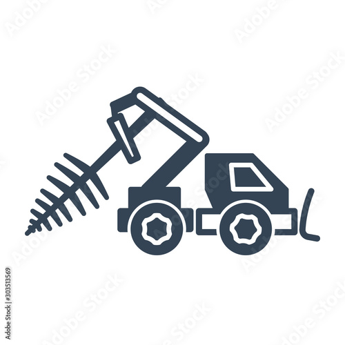 black icon lumber, wood, logging industry, skidder, harvest