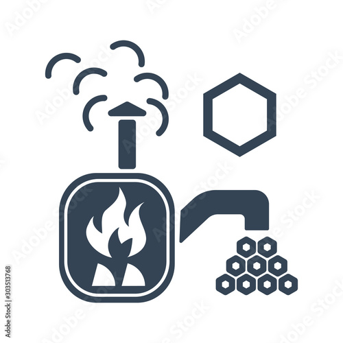 black icon wood processing, charcoal production, stove, oven