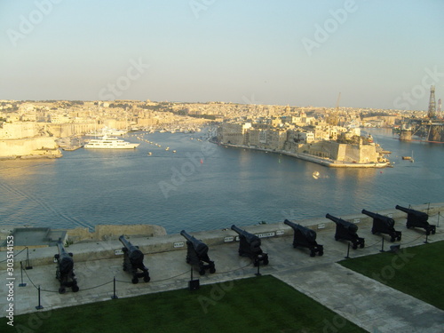 Malta La Valletta grand harbor landsape in summer