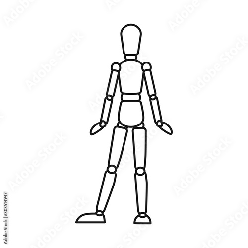 Isolated object of dummy and male sign. Web element of dummy and tailor stock vector illustration.