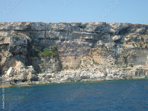 Malta coastal area with steep rocks