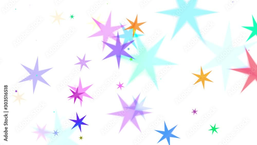 Fuzzy Flat Colored Stars Popping Up Seamless Loop White Background Fuzzy Flat Colored Stars Popping Up Seamless Loop White Background