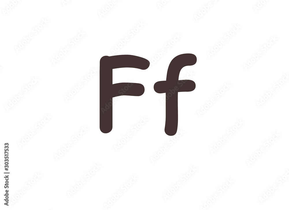 card for learning the alphabet, children's educational material, letter f card for learning the alphabet, children's educational material, letter f