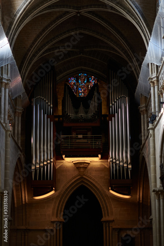The organ of the Lausanne Cathedral. Switzerland