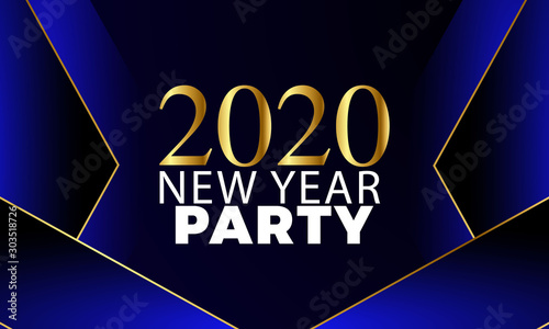 2020 Happy New Year Greeting Card Design