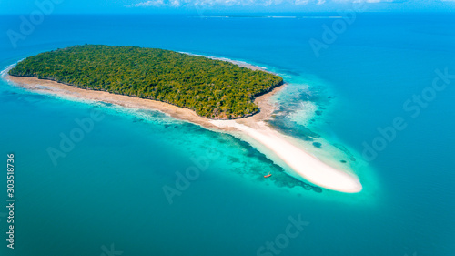 aerial view of the niamembe island, Zanzibar