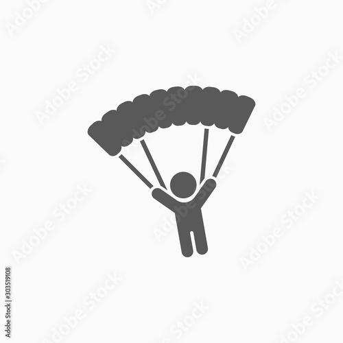 parachutist icon, parachute vector