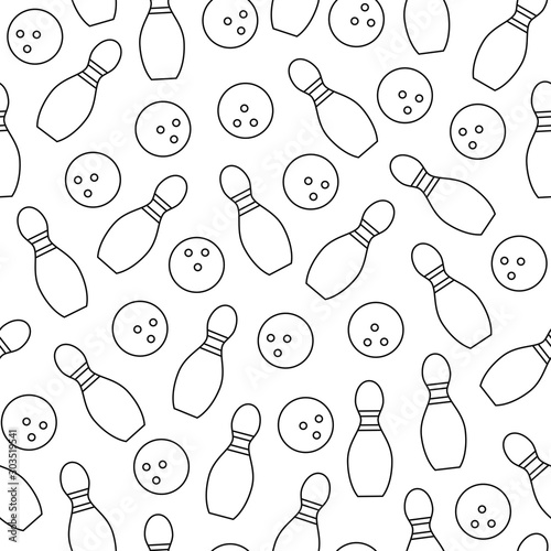Bowling seamless pattern
