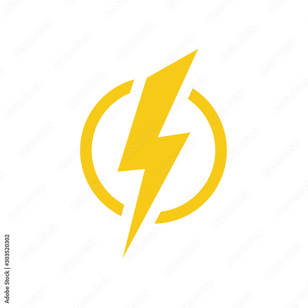 Electric lighting icon. Power vector symbol Electric lighting icon. Power vector symbol