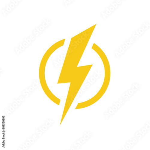 Electric lighting icon. Power vector symbol
