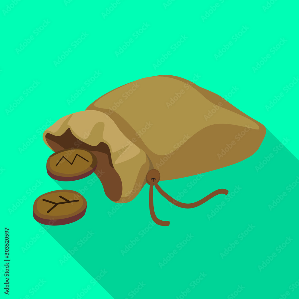 Isolated object of bag and runes icon. Web element of bag and sack vector icon for stock. Isolated object of bag and runes icon. Web element of bag and sack vector icon for stock.