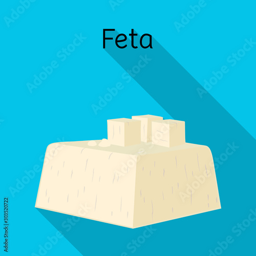 Vector design of cheese and feta sign. Web element of cheese and piece stock symbol for web.