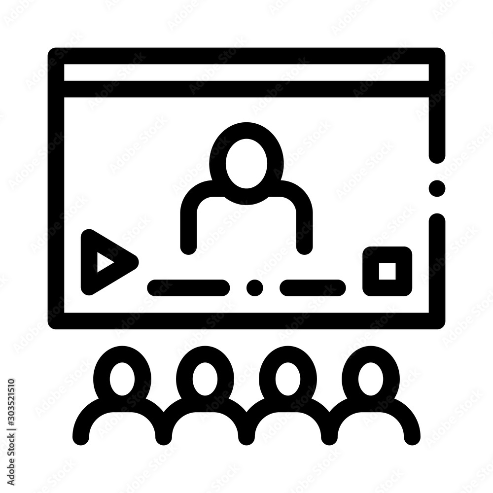 Video Presentation Icon Vector. Outline Video Presentation Sign. Isolated Contour Symbol Illustration Video Presentation Icon Vector. Outline Video Presentation Sign. Isolated Contour Symbol Illustration