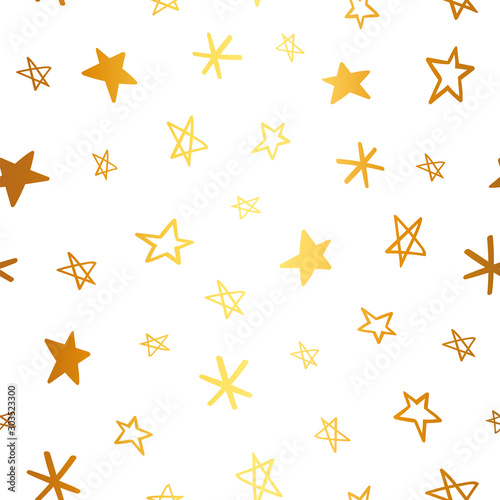Vector Seamless Hand drawn Stars repeat pattern