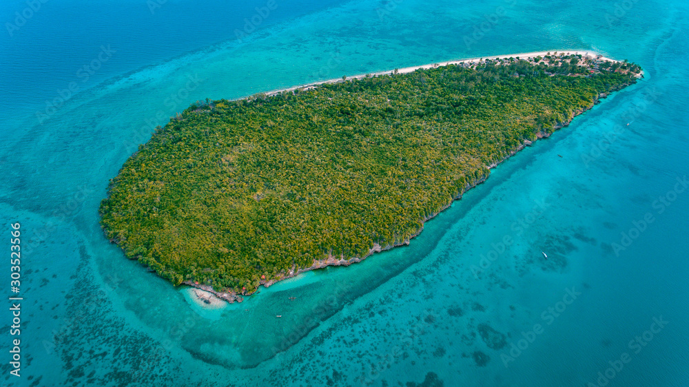 aerial view of the bawe island, Zanzibar