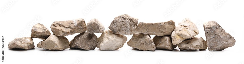 Decorative rocks, stone isolated on white background - obrazy, fototapety, plakaty 