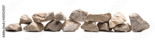 Naklejka Ozdobne skały, kamień na białym tle