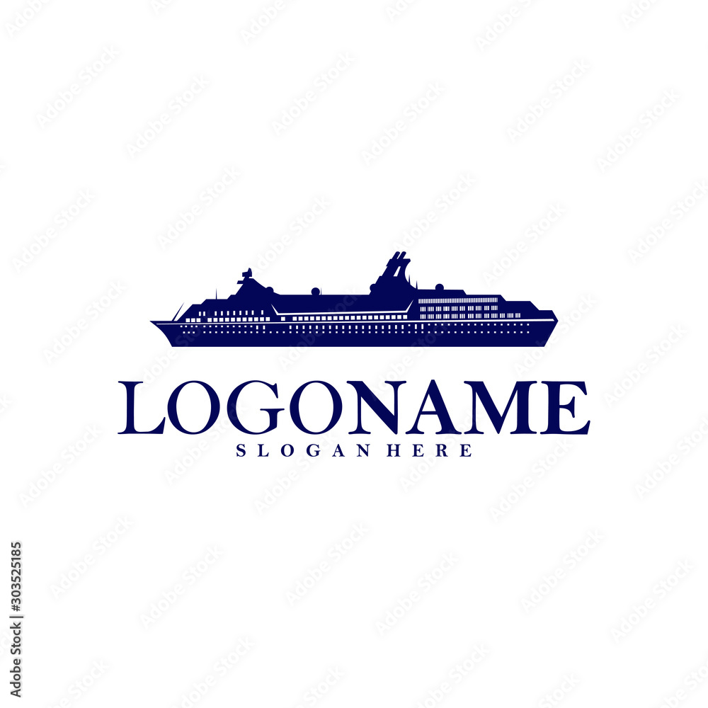 Cruise Ship Logo Vector. Ship Logo Concept Template. Icon Symbol. Illustration