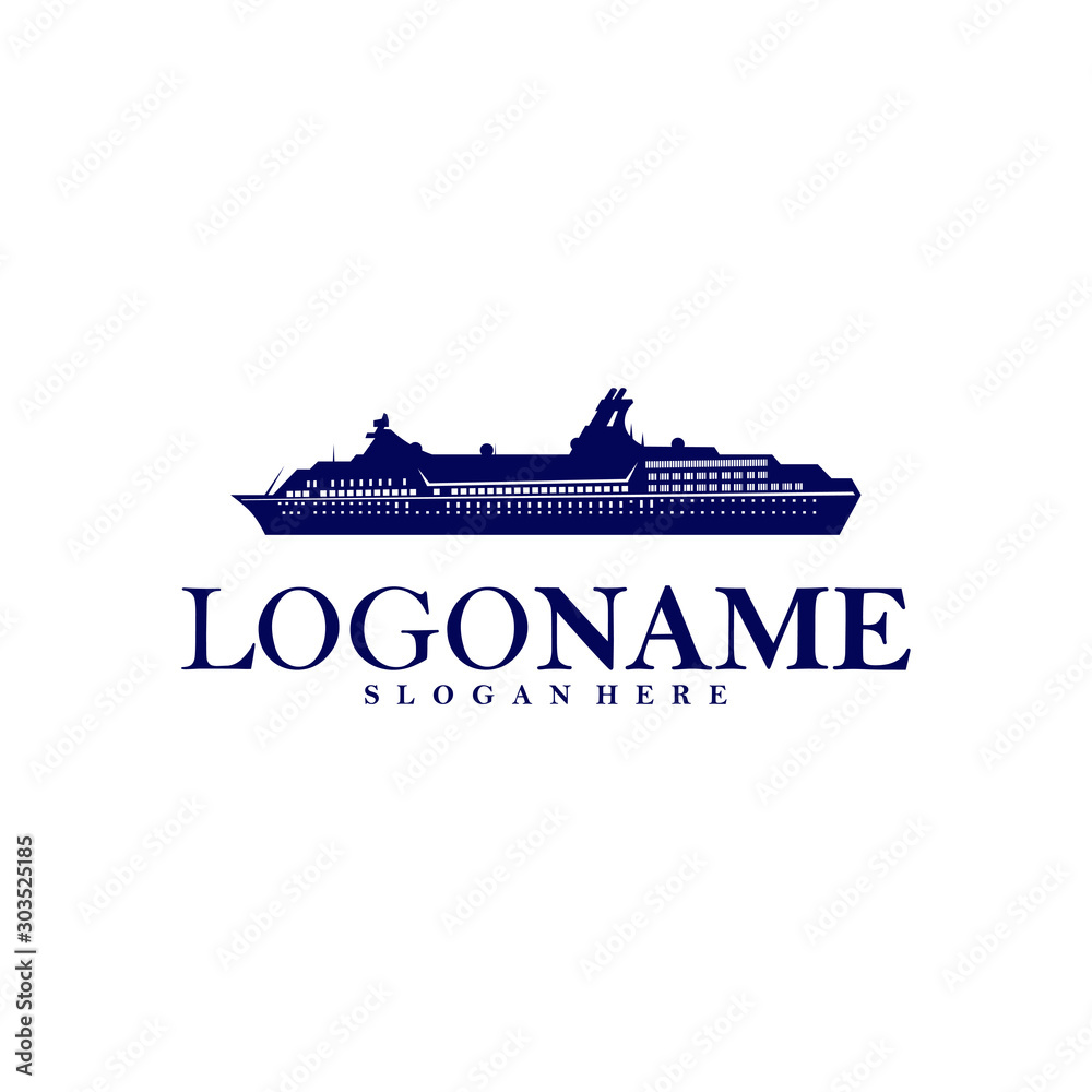 Cruise Ship Logo Vector. Ship Logo Concept Template. Icon Symbol. Illustration Cruise Ship Logo Vector. Ship Logo Concept Template. Icon Symbol. Illustration