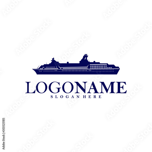 Cruise Ship Logo Vector. Ship Logo Concept Template. Icon Symbol. Illustration