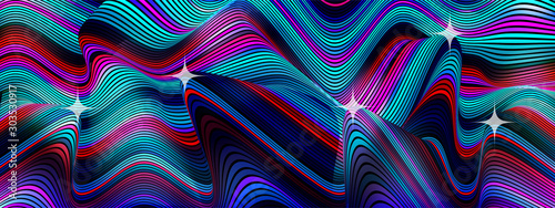 The abstract modern futuristic shiny background picture of the colorful wave pattern. ( vector )