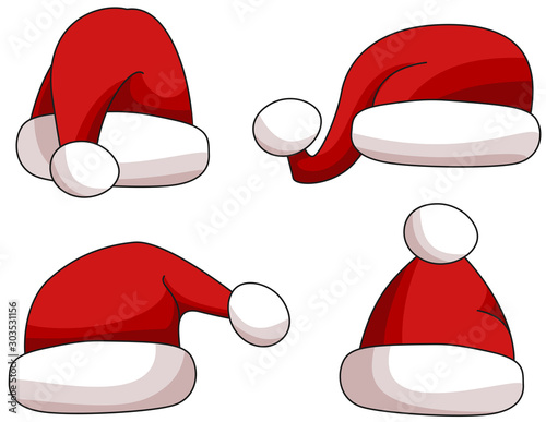 Set of christmas hats