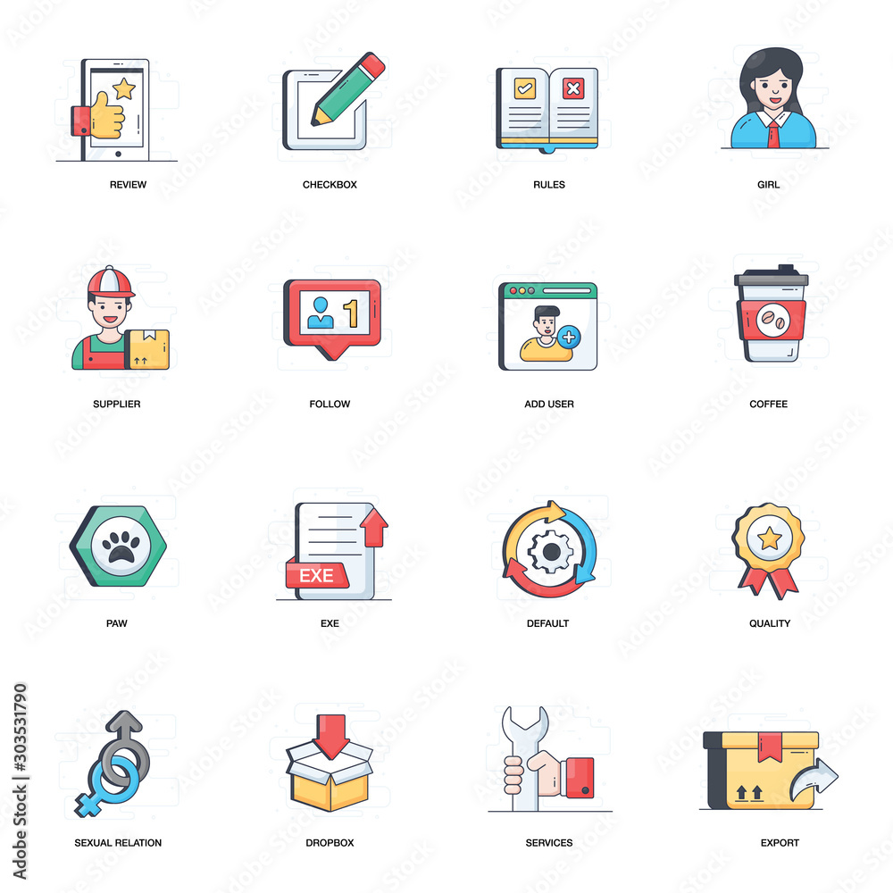 Logistics Delivery Flat Icons Pack