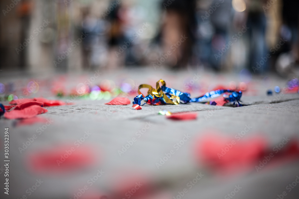 Confetti on the streets of Italy