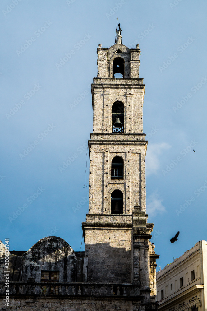 view of the bell tower of the convent of San Francisco de Asís
