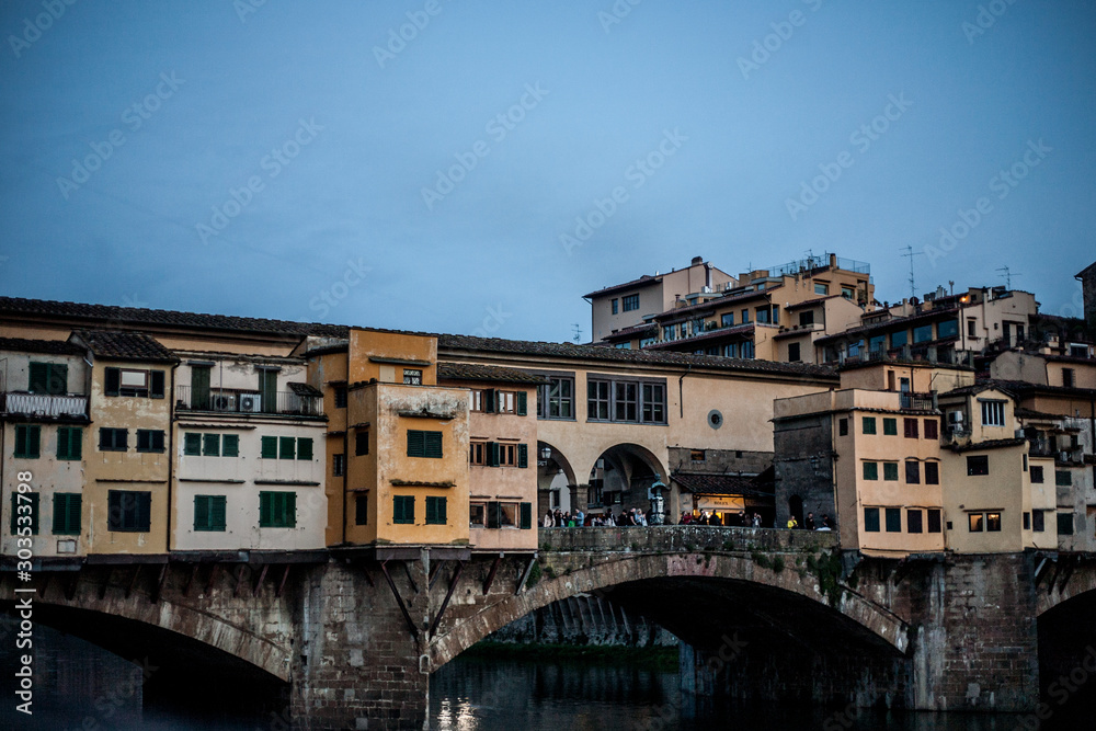 buildings on a bridge in florence, italy